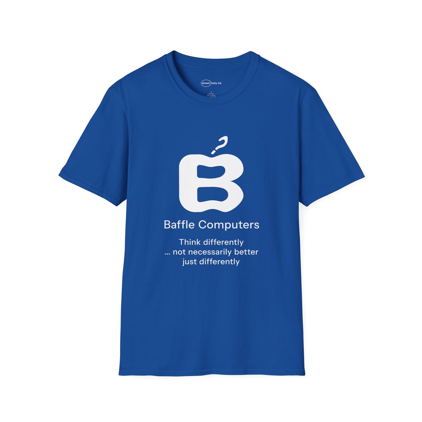 Baffle Computers T-shirt with Slogan