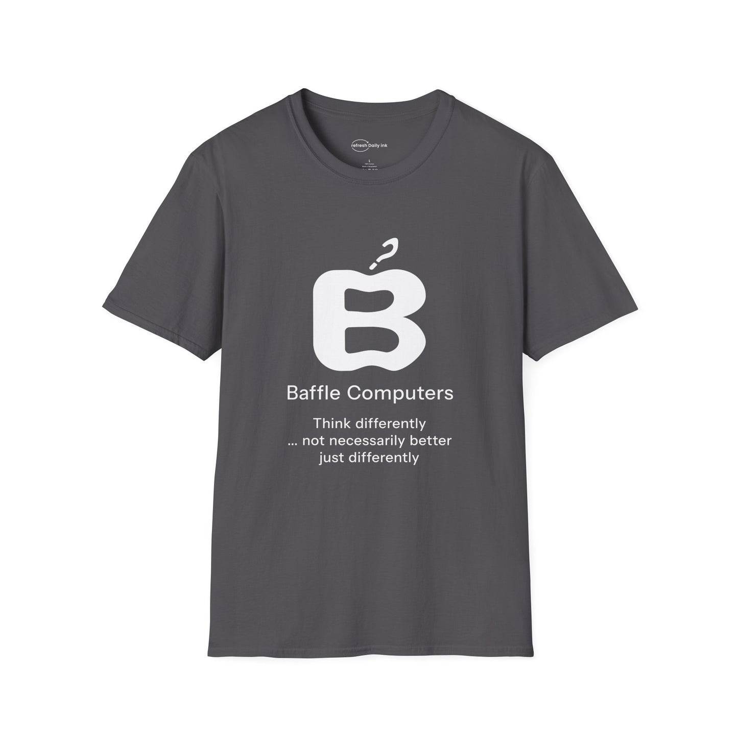 Baffle Computers T-shirt with Slogan