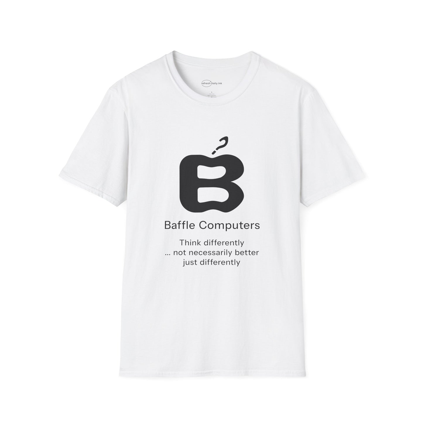 Baffle Computers T-shirt with Slogan
